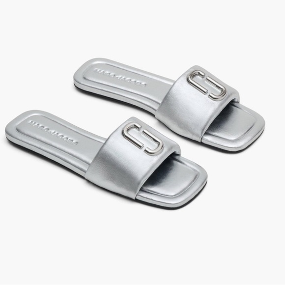 Marc Jacobs The J Marc Metallic Silver Slide Sandals main image 5